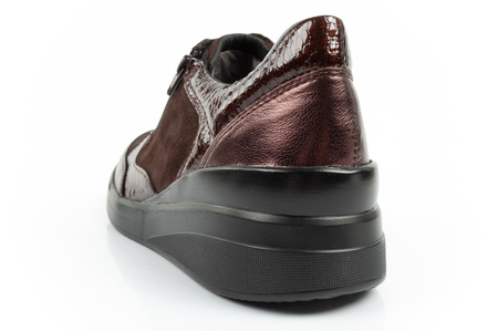 Scholl Emma Laces Damen-Leder-Sportschuhe, braunes Plateau