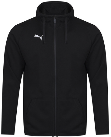 Puma Herren-Sport-Sweatshirt mit Kapuze und durchgehendem Reißverschluss, schwarz, aus Baumwolle