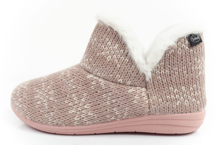 Scholl Creamy Bootie Damen-Hausschuhe [F301471023] isoliert, rosa.