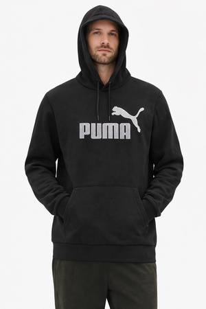 Puma Herren-Kapuzenpullover mit Kängurutasche, Schwarz, Modische Baumwolle