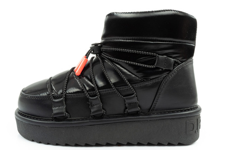 D.Franklin Damen Winterstiefel, modische, isolierte schwarze Stiefeletten