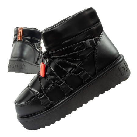 D.Franklin Damen Winterstiefel, modische, isolierte schwarze Stiefeletten