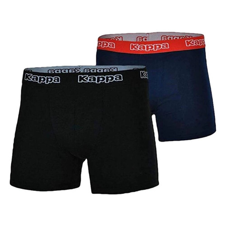 Kappa Herren-Boxershorts [351K1JW ADL] 2 PACK, Marineblau, Schwarz.