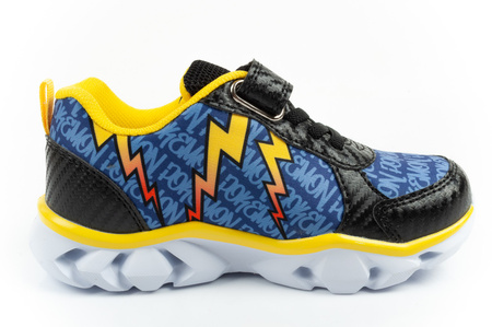 Leomil Kinder-Sportschuhe, leichte Pokémon-Sneaker mit Klettverschluss und LED-Beleuchtung, Schwarz und Gelb