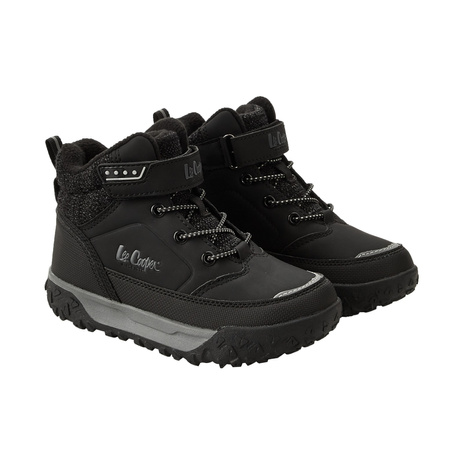 Lee Cooper Schwarze, gefütterte Stiefeletten mit Klettverschluss