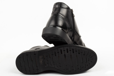 Elegante, gefütterte Herren-Ankle-Boots aus schwarzem Leder von Lee Cooper