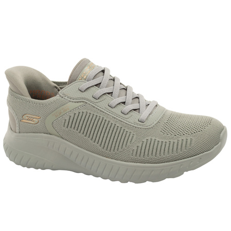 Skechers Bobs Squad Damen-Sneaker zum Hineinschlüpfen in Olivgrün