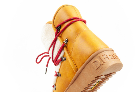 D. Franklin Damen Winterstiefel, modisches Fellfutter, isoliert, Senfgelb