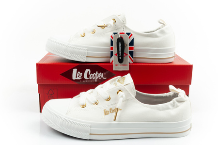 Lee Cooper Damen-Sneaker, modische weiße Slipper
