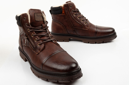 Wrangler Gillen Herren-Lederstiefel, braun, gefüttert