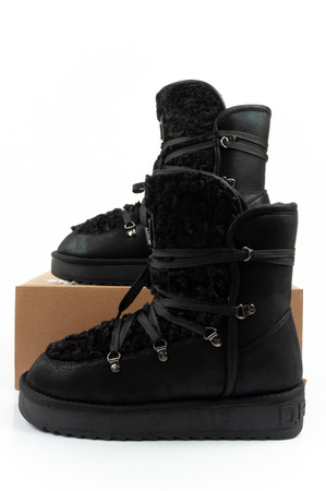 D. Franklin Damen Winterstiefel, modisches Fellfutter, isoliert, schwarzer High-Top