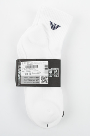 Emporio Armani Herren-Socken, weiße Baumwolle, 3er-Pack