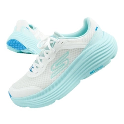 Skechers Max Cushioning [129470/WLB] Damen Sportschuhe zum Laufen, weiß und blau.