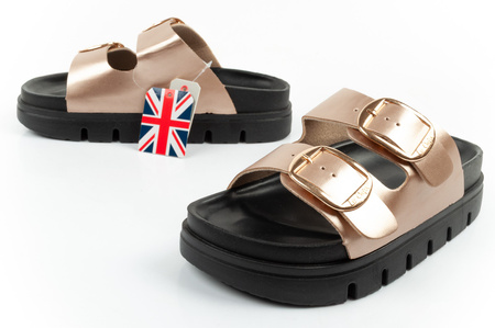 Lee Cooper Damen-Slipper, Gold, bequem, Plateau, modisch
