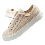 Lee Cooper Damen Sportschuhe Sneaker mit Glitzerspitze beige [LCW-25-31-3420L]