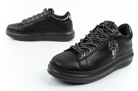 Karl Lagerfeld Herren-Sneaker Kapri, Schwarzes Leder