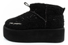 Karl Lagerfeld Thermo Damen Schneestiefel Stiefeletten mit Fell schwarz [KL48522W W0S]