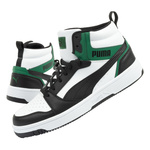 Puma Rebound v6 Herren-Sportschuhe [392326 16], Schwarz, Weiß und Grün.