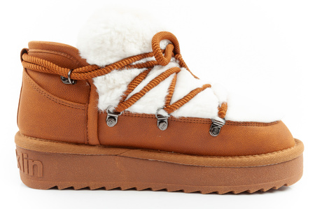 D. Franklin Damen Winterstiefel, modisches Fellfutter, Braun, High-Top