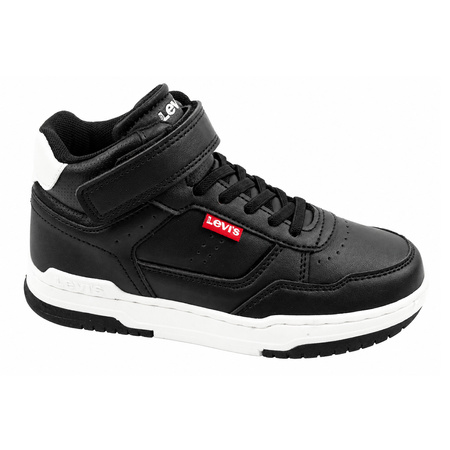 Levi's John SE Mid Kinder-Sneaker mit Klettverschluss in Schwarz