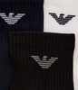 Emporio Armani Herren-Socken, bequeme Baumwolle, 3er-Pack, Weiß, Marineblau, Schwarz