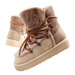 D. Franklin Damen Winterstiefel, modisches Fellfutter, isoliert, Braunbeige, High-Top