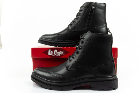 Lee Cooper Herren Chelsea Boots, elegante Lederstiefeletten, Schwarz