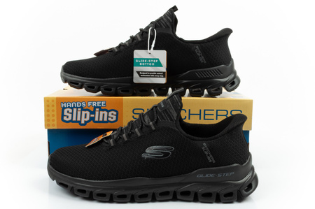 Skechers Herren-Sneaker Glide-Step, bequeme und leichte schwarze Slipper