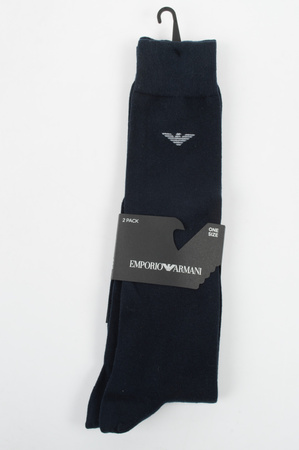 Emporio Armani Kniestrümpfe aus Baumwolle, Marineblau, 2er-Pack