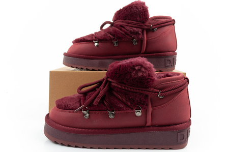 D. Franklin Damen Winterstiefel, modisches Fellfutter, Burgunderrot