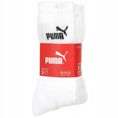Puma Crew [7308 300] 3er-Pack weiße lange Socken.