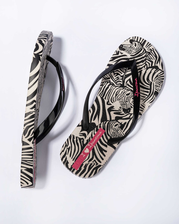 Ipanema Animal Damen Flip-Flops [83617 AY386], schwarz und weiß.