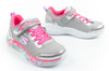 Skechers S Lights LED-Sneaker für Mädchen mit Klettverschluss, Grau