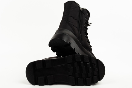 Progress Damen-Winterstiefel, Schwarz, Isoliertes Lammfell
