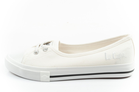 Lee Cooper Damen-Sneaker, weiße Slip-On-Ballerinas