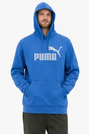 Puma Herren-Kapuzenpullover aus blauer Baumwolle mit Kängurutasche Puma Kapuzenpullover.