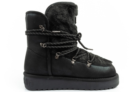 D. Franklin Damen Winterstiefel, modisches Fellfutter, Schwarz