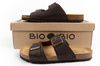 Bio Bio Herren-Flip-Flops, vorgeformte Zehentrenner, Naturleder, Braun
