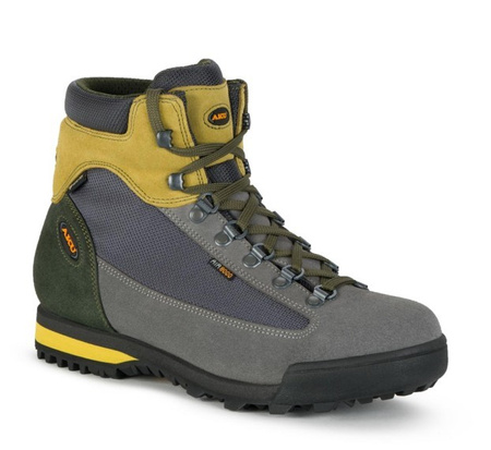 Aku Herren-Wanderschuhe Slope GTX aus Leder, knöchelhoch, Grau und Gelb