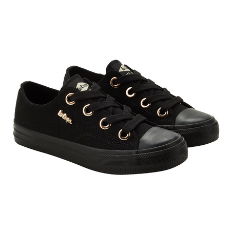 Lee Cooper Damen-Sneaker – Stylische schwarze Sneaker aus Textil