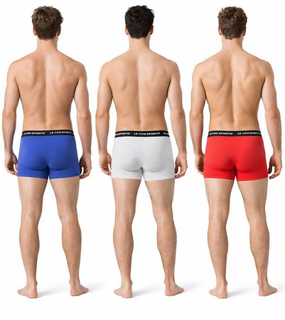 Le Coq Sportif Boxershorts Unterhosen Herren 3er-Pack rot grau marineblau