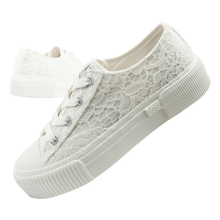 Lee Isla Damen-Sneaker, Weiß, Plateau, Schnürung
