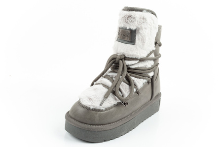 D. Franklin Damen Winterstiefel, modisches Fellfutter, Grau
