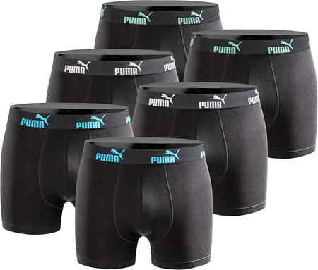 Puma Herren-Boxershorts, 6er-Pack, Schwarz, Komfortable Baumwolle