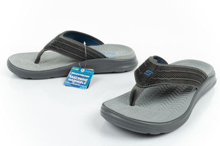 Skechers Sargo Herren-Flip-Flops [204383 CHAR], grau.