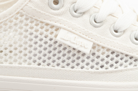Lee Cooper Damen-Sneaker, durchbrochenes Muster, weiß, bequem, Sommerschuhe