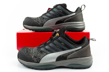 Puma Charge Black Disc Low S1P ESD HRO SRC Sicherheitsschuhe, Schwarz BOA