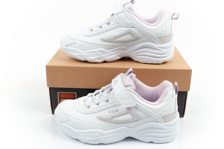 Fila Skye V Kinder-Sportschuhe mit Klettverschluss für Mädchen, Weiß
