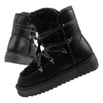 D. Franklin Damen Winterstiefel, modisches Fellfutter, isoliert, schwarzer High-Top