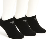 Emporio Armani Calza Baumwoll-Knöchelsocken, Schwarz, Komfortabel, 3er-Pack